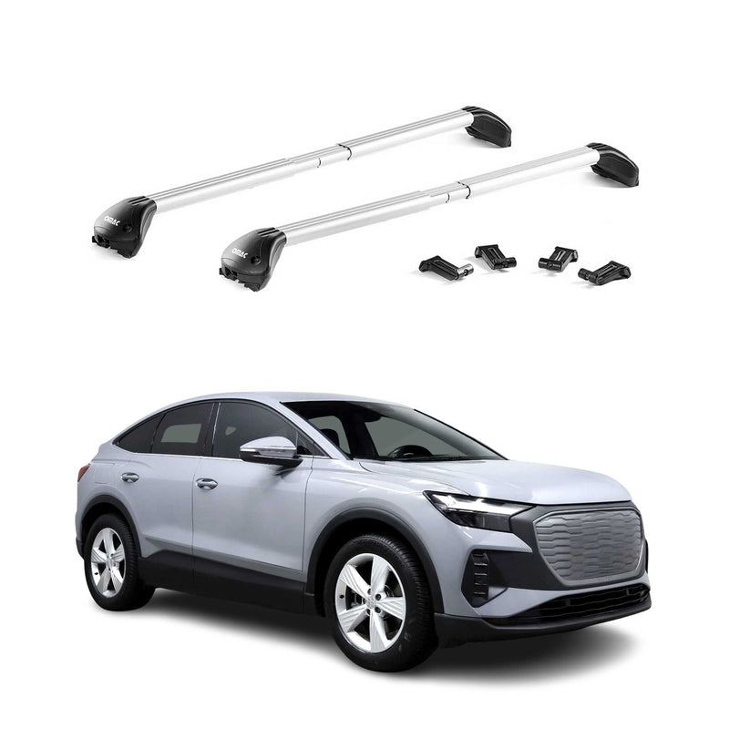 Barres de toit transversales pour Audi Q4 2021-2025 Alu Gris Argenté 2x ABE