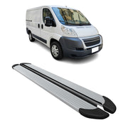 Marchepieds Latéraux pour Fiat Ducato 2006-2026 Aluminium Argent L1 Court 2Pcs