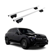 Barres de toit Transversales pour Mercedes GLC 2022-2026 Fer Argent ABE