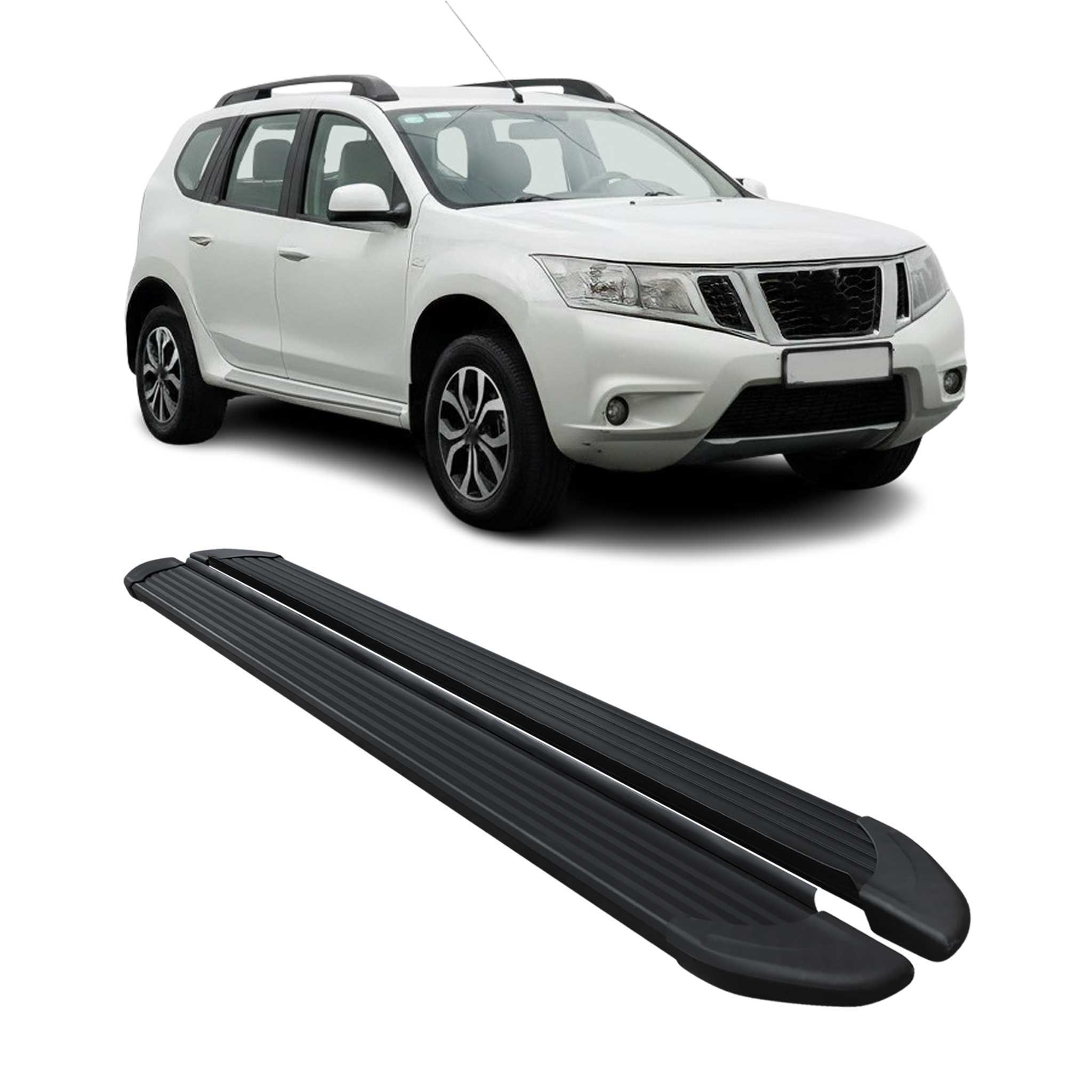 Marchepieds Latéraux pédale pour Nissan Terrano 2012-2020 Aluminium Noir 2Pcs