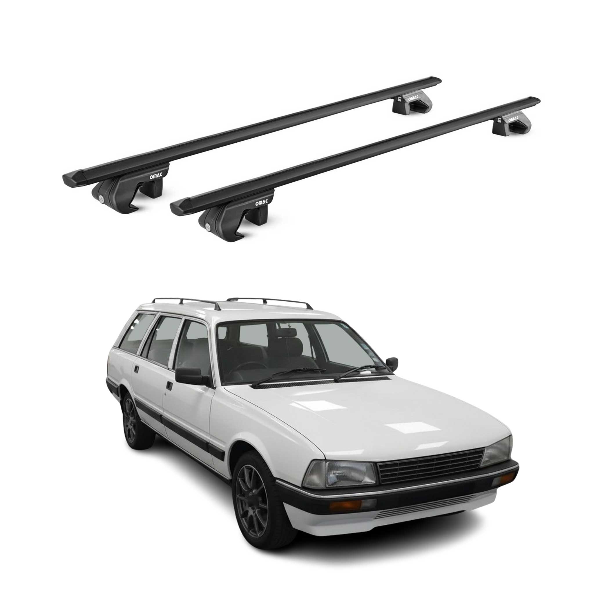 Barres de toit transversales pour Peugeot 505 Break 1980-1992 Alu Gris 2x ABE