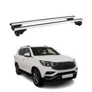 Barres de toit Transversales pour Ssangyong Rexton Y400 2017-2021 Aluminium Noir