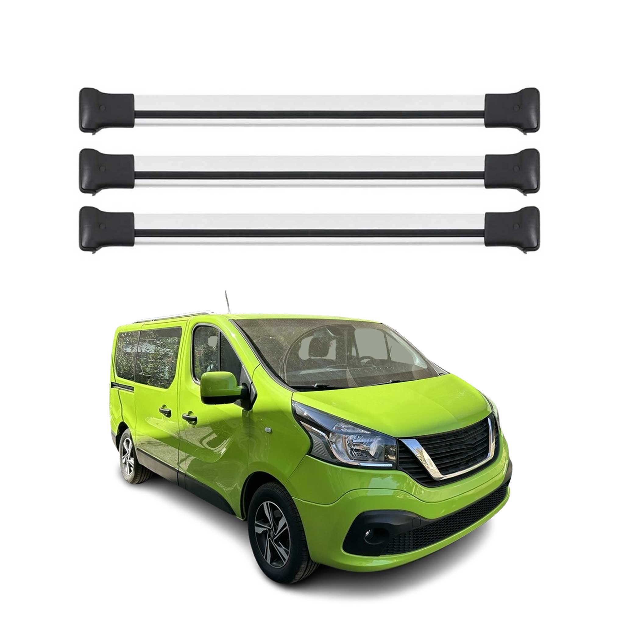 OMAC Barres de toit en aluminium pour Nissan NV300 2016-2021 Gris 3Pcs TÜV