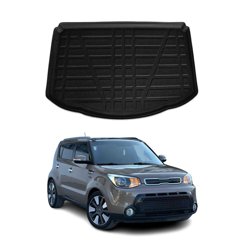 Tapis de Coffre pour Kia Soul 2015-2022 en TPE Noir