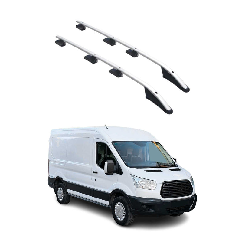 Barres de toit longitudinales pour Ford Transit 2014-2025 L2 Aluminium Gris