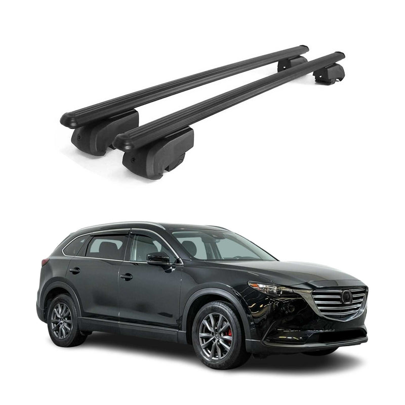 Barres de toit Transversales pour Mazda CX-9 2016-2023 ABE Aluminium Noir
