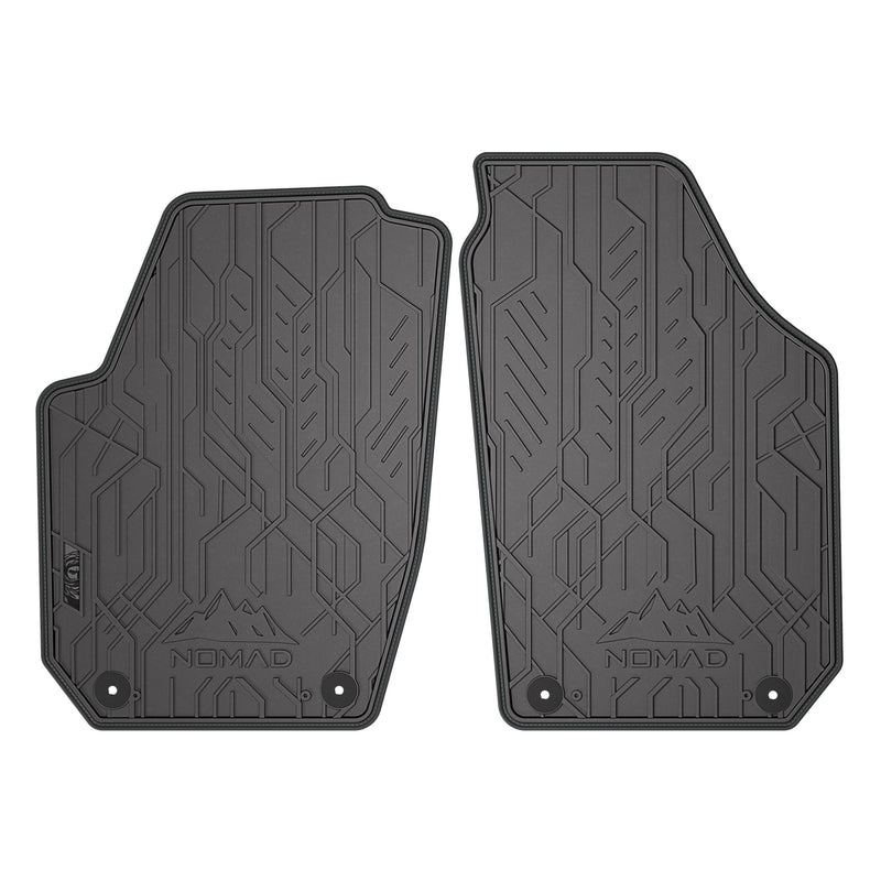 Tapis de Sol de Voiture pour Skoda Fabia II 2006-2014 Caoutchouc Noir-Gris 2Pcs