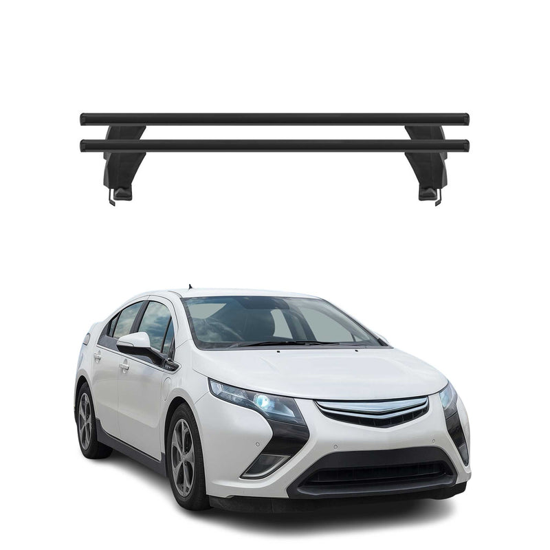 Menabo Barres de toit Transversales pour Opel Ampera 2012-2016 Alu Noir 2x ABE