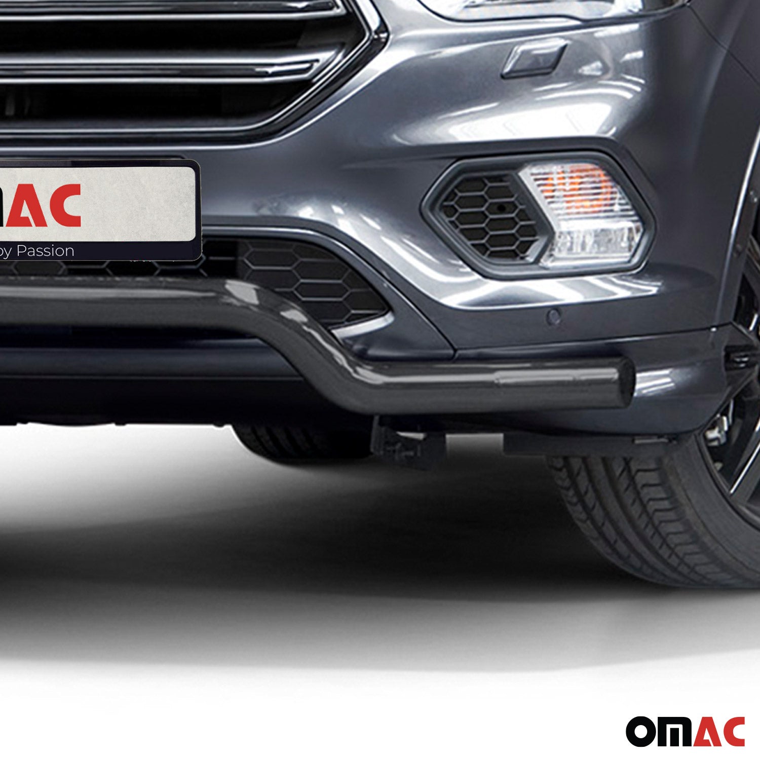 Pare-Buffle Avant Pour Ford Kuga II 2017-2019 Facelift Noir en Acier Inoxydable