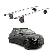 Barres de toit transversales Alu pour Fiat 500e 2020-2026 TÜV 75 kg Gris 2Pcs