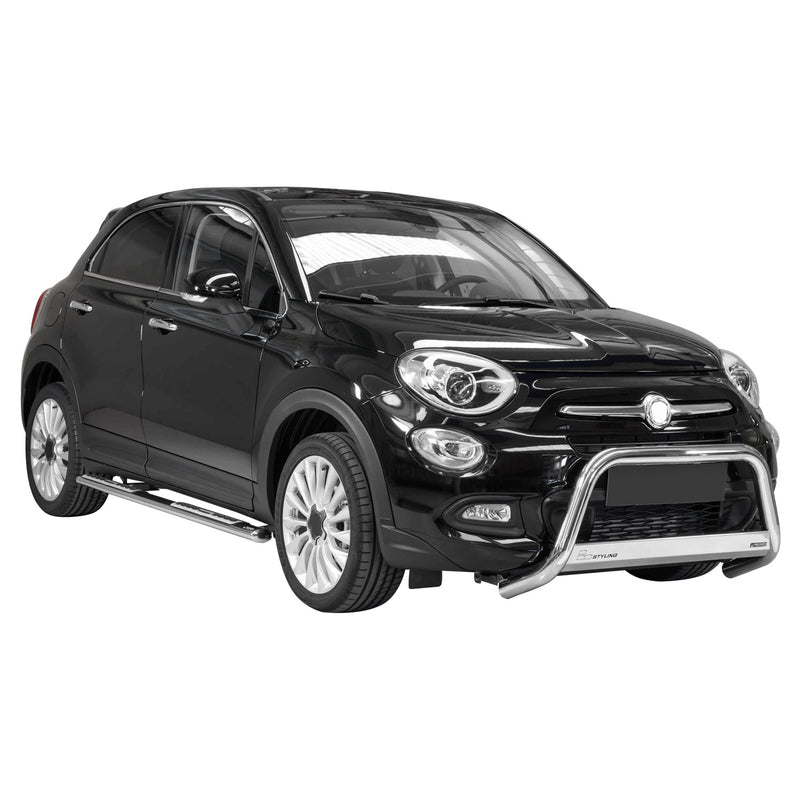 Pare-buffle Avant pour Fiat 500X 2014-2018 63 mm en Acier Gris