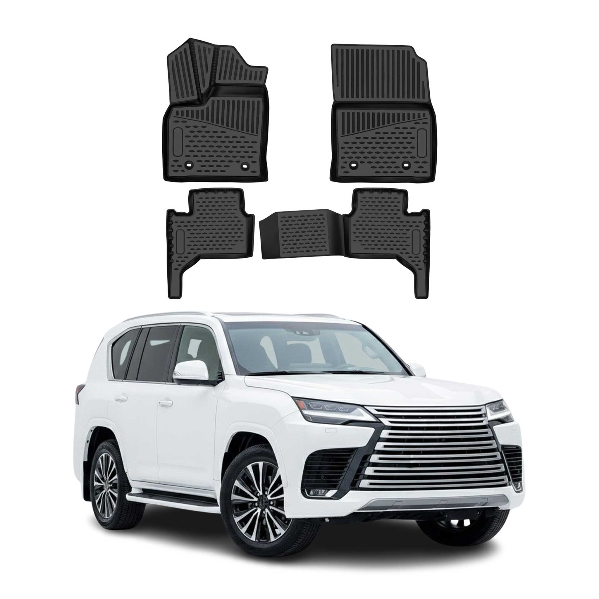 OMAC Tapis de sol pour Lexus LX600 2022-2026 5Places caoutchouc TPE 4 Pcs