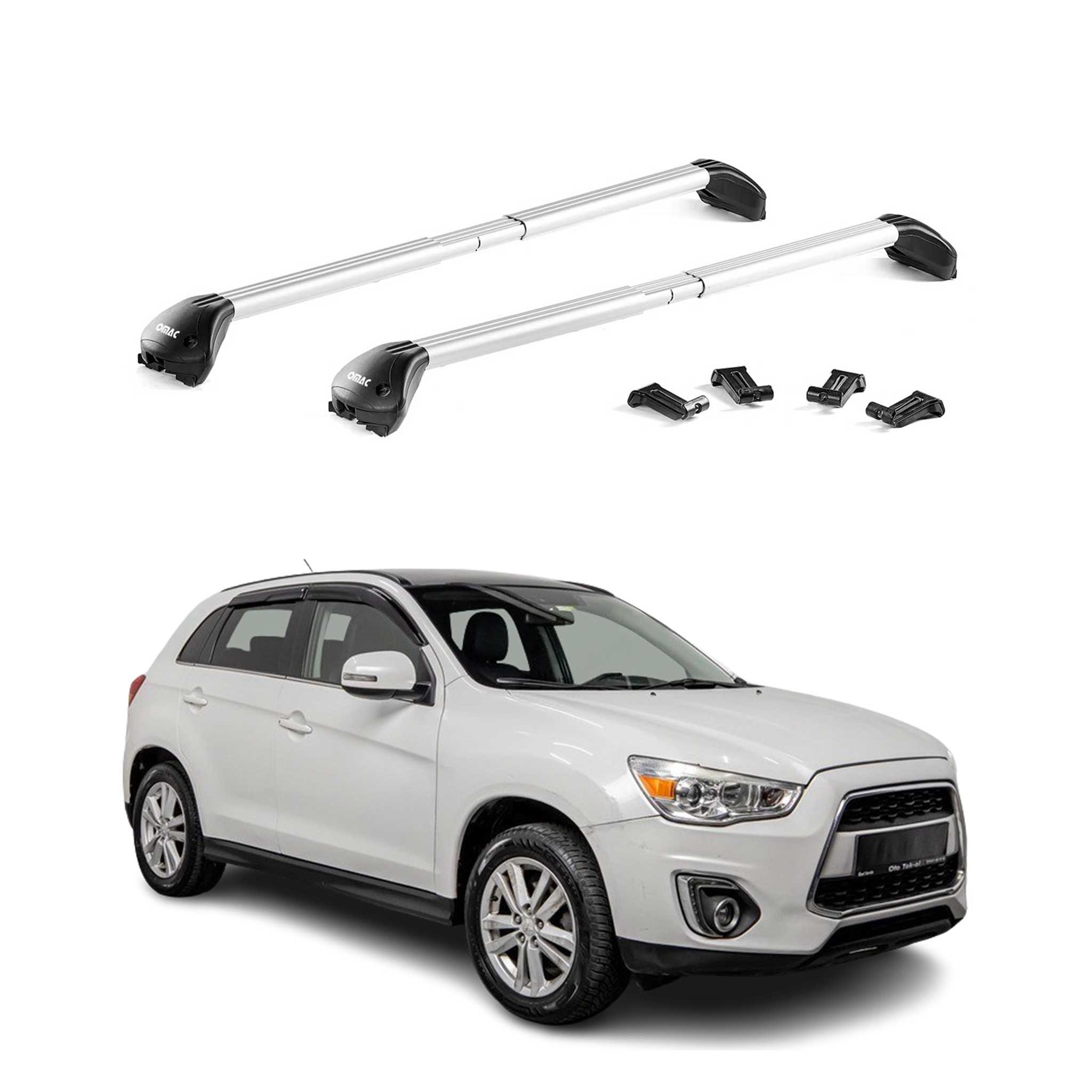 Barres de toit transversales pour Mitsubishi ASX I 2010-2023 Alu Gris 2x ABE