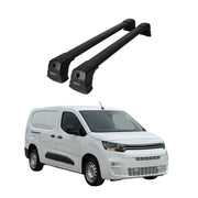 Barres de toit transversales pour Citroen Berlingo K9 2018-26 Aluminium Noir 2x