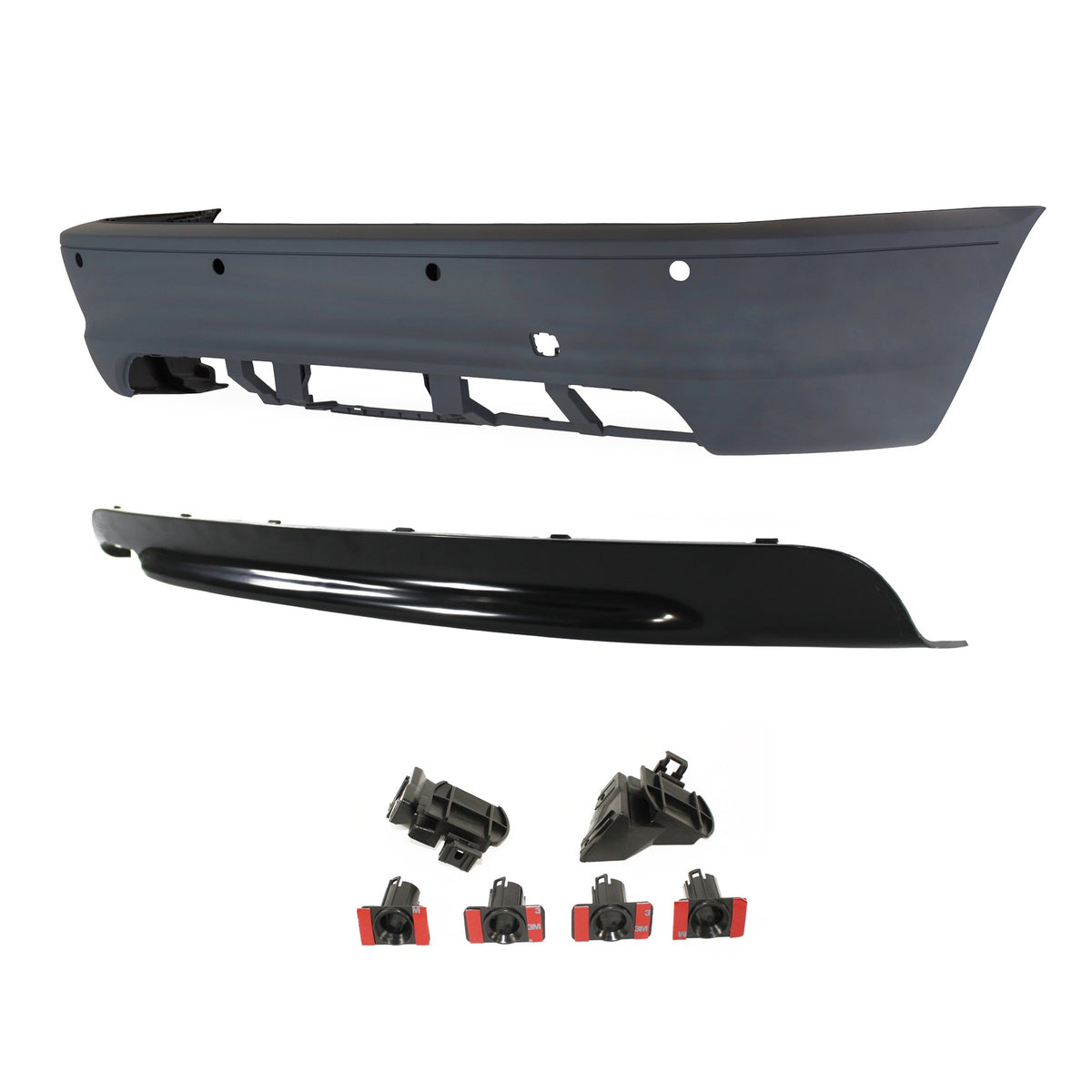 JOM Pare-choc Arrière pour BMW E46 Coupé et Cabriolet 1999-2007 Gris Sport-Design PDC