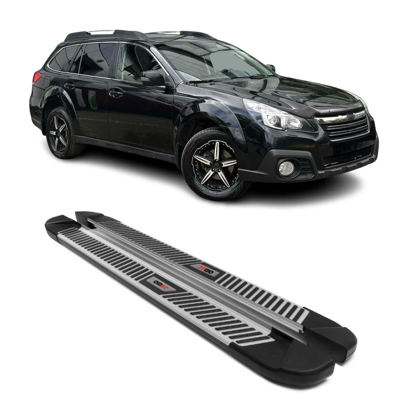 Marchepieds Latéraux pour Subaru Outback 2009-2014 Noir Gris Aluminium 2Pcs