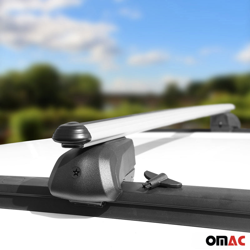 Barres de toit Transversales pour Opel Mokka 2012-2015 ABE Aluminium Gris