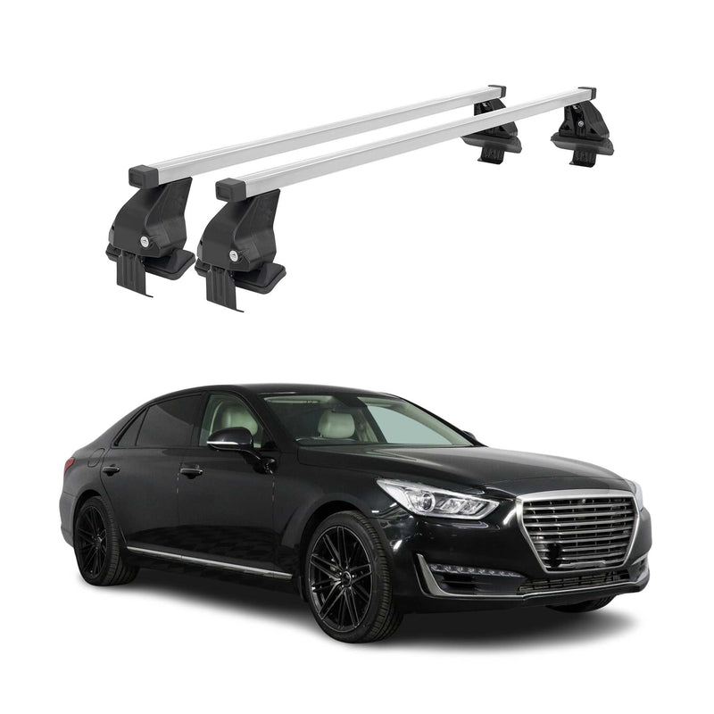 Barres de toit transversales pour Genesis G90 2016-2019 Gris