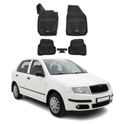 Tapis de sol pour Skoda Fabia 1 1999-2006 Noir 3D en Caoutchouc TPE 4Pcs