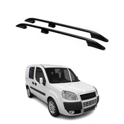 Barres de toit longitudinales pour Fiat Doblo 2000-2010 L1 Aluminium Noir