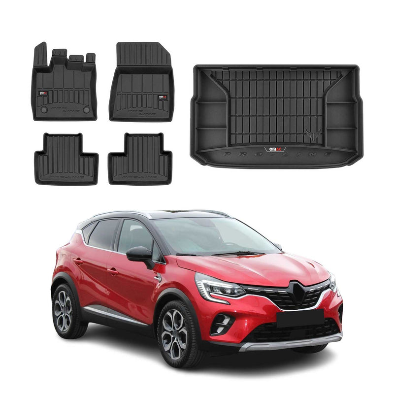 Kit Tapis de Sol et Coffre pour Renault Captur 2019-2022 TPE Noir