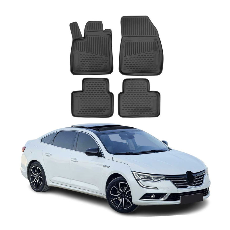 OMAC Tapis de sol pour Renault Talisman 2015-2022 sur mesure en caoutchouc Noir