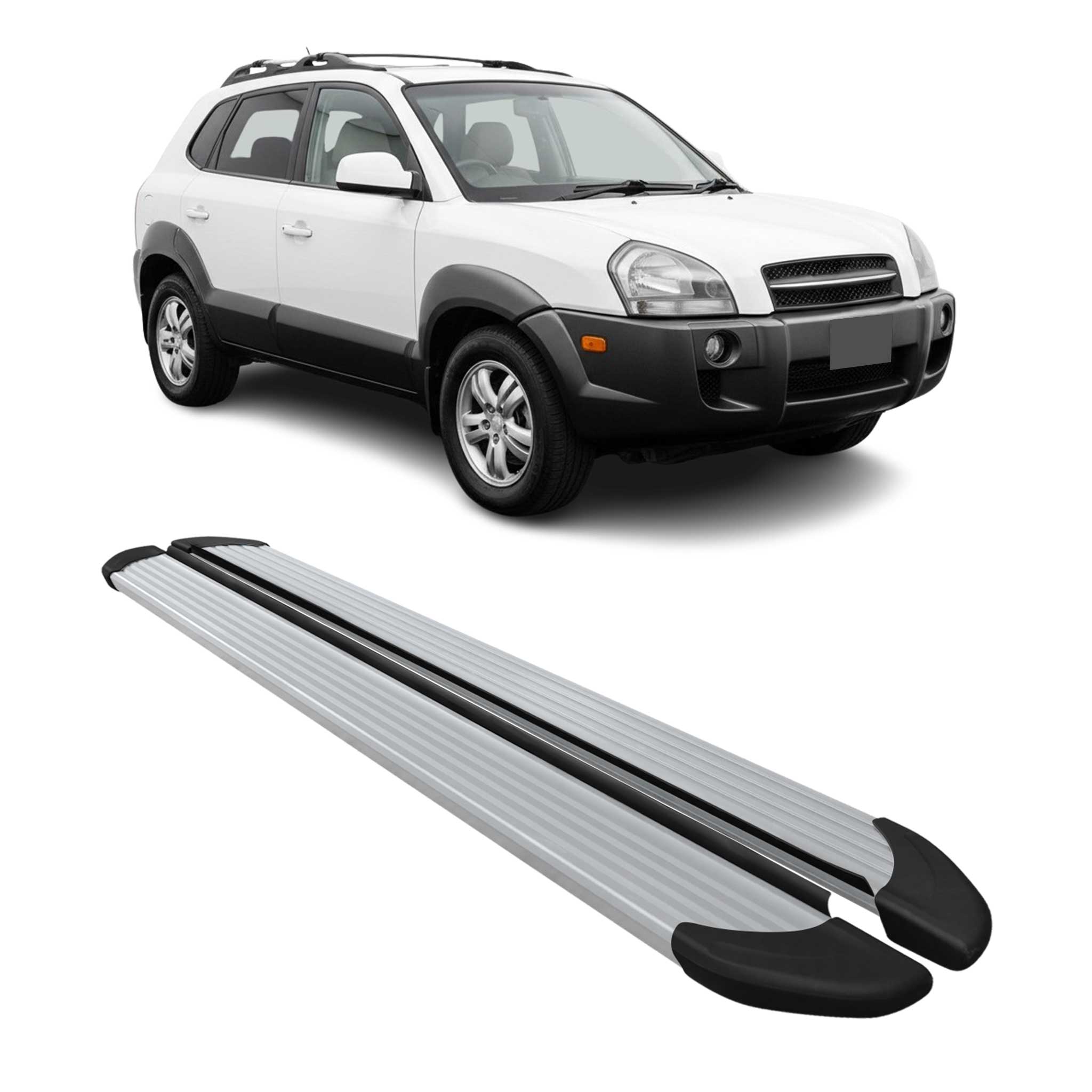Marchepieds Latéraux pour Hyundai Tucson 2004-2009 Aluminium Argent 2Pcs