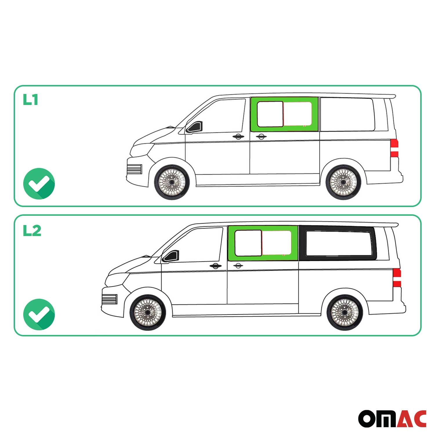 Vitre de Porte pour VW T6 T6.1 Transporter 2015-2024 L1/L2 Gauche Avant