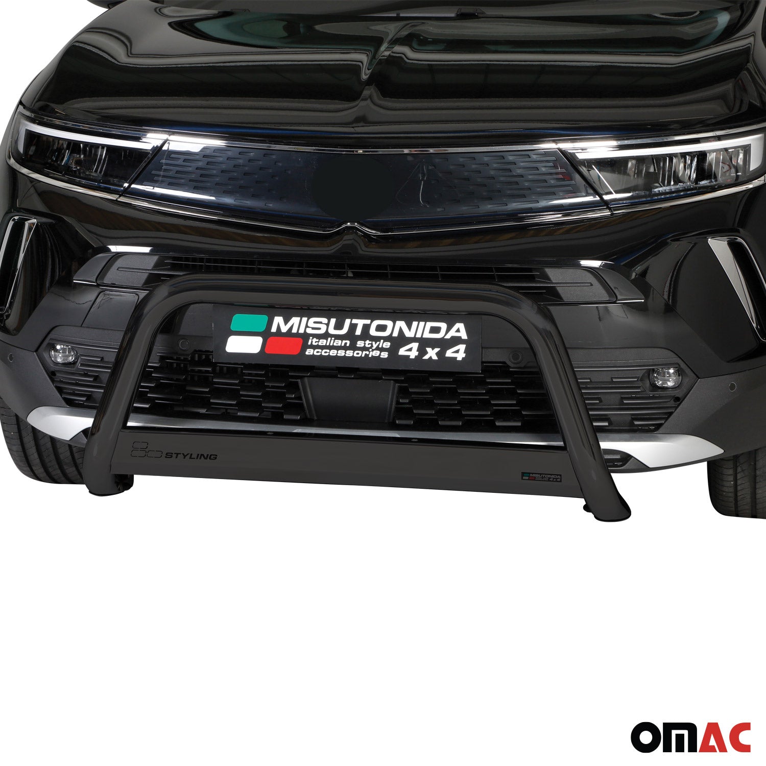 Pare-buffle Avant pour Opel Mokka 2021-2026 63mm en Acier Inoxydable Noir