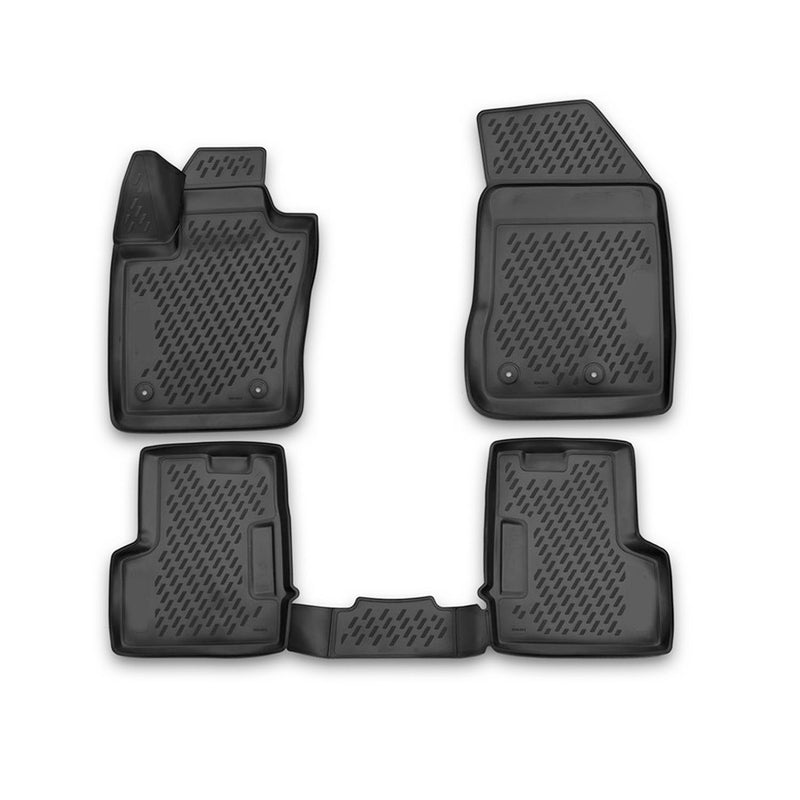 Tapis de sol pour Fiat 500X 2014-2024 en caoutchouc TPE 3D Noir 3Pcs