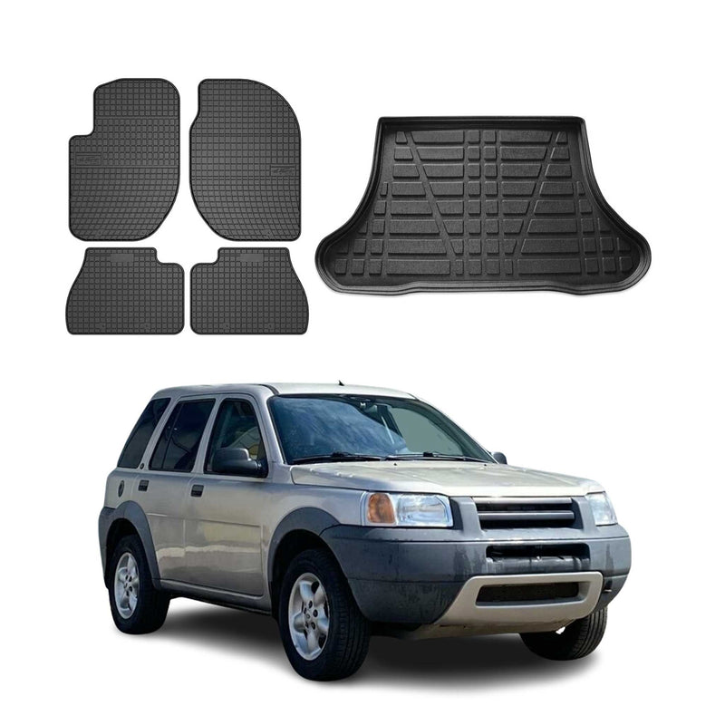 Kit Tapis de sol et coffre pour Land Rover Freelander 1998-2007 TPE Noir