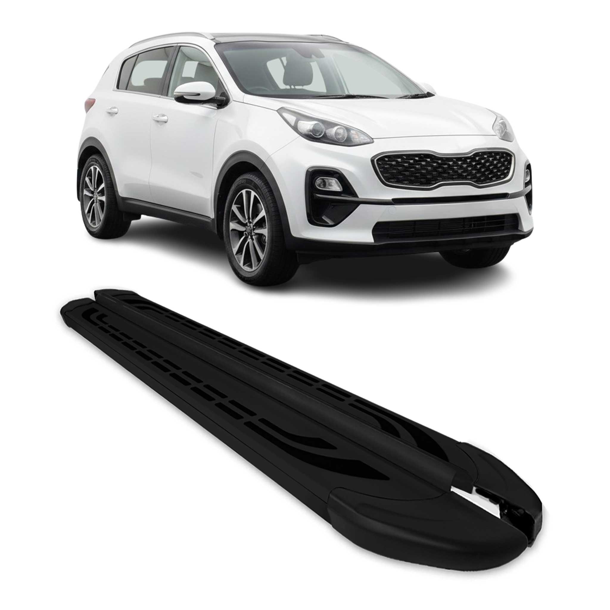 Marchepieds Latéraux pédale pour Kia Sportage 4 2016-2021 Aluminium Noir 2Pcs
