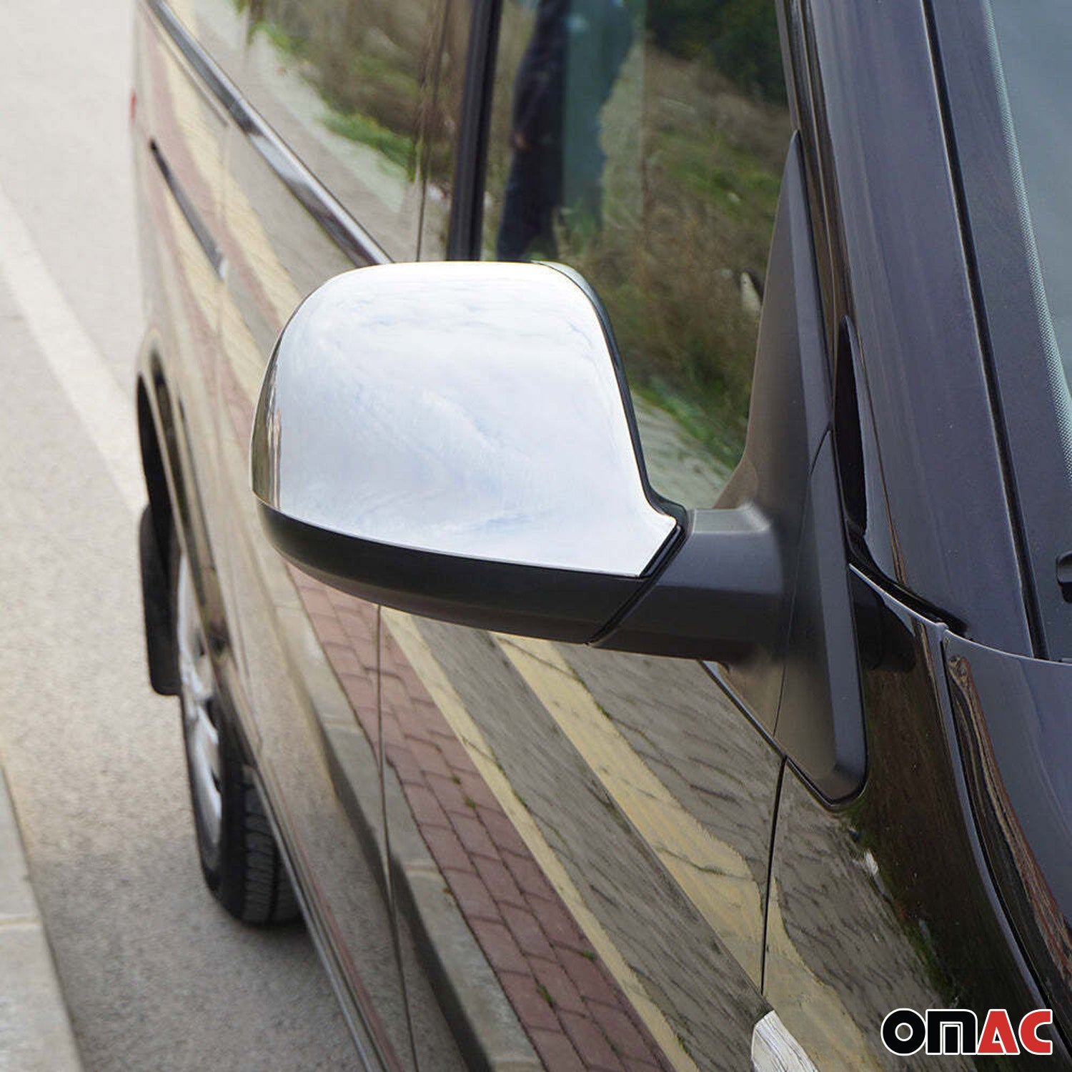 Coques de Rétroviseurs pour VW T6 T6.1 Transporter 2015-2024 Acier Chromé Argent