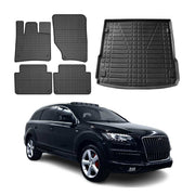 Kit Tapis de sol et coffre pour Audi Q7 4LB 2006-2015 Noir TPE