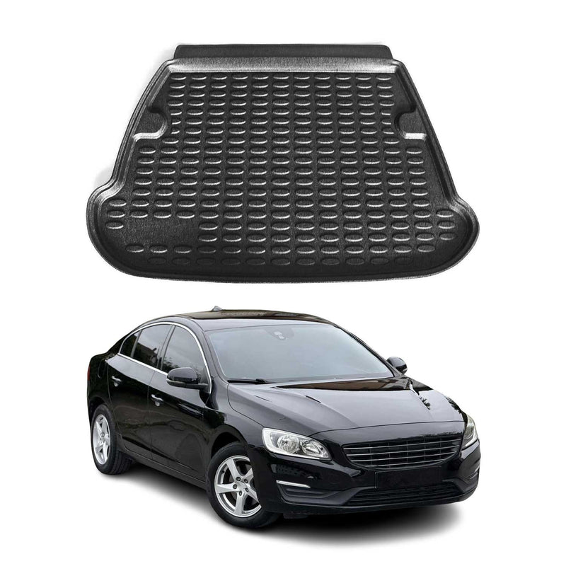 Tapis de Coffre pour Volvo S60 2011-2022 Berline en TPE Noir