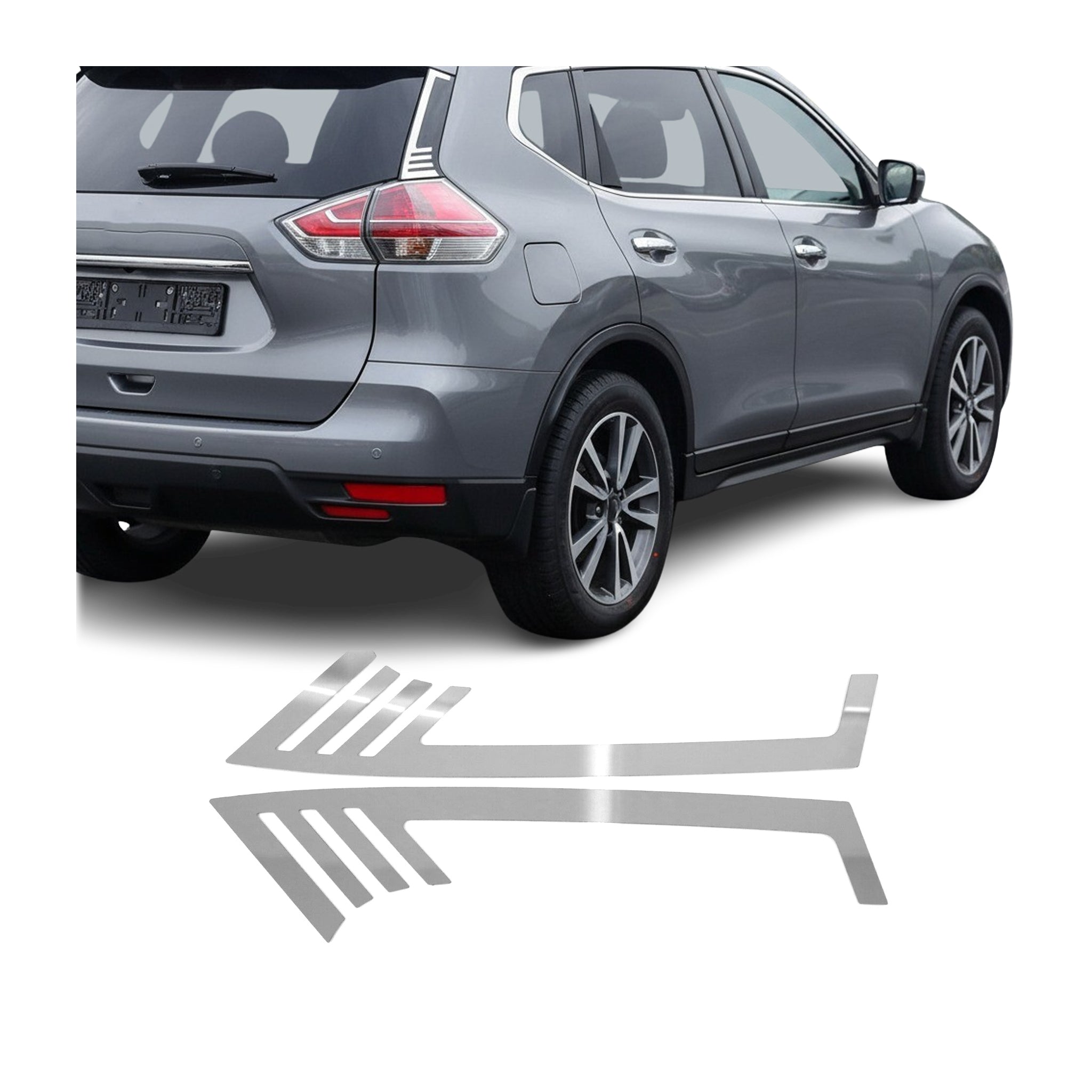Garniture de Spoiler - pour Nissan X-Trail 2014-2021 inoxy chromé