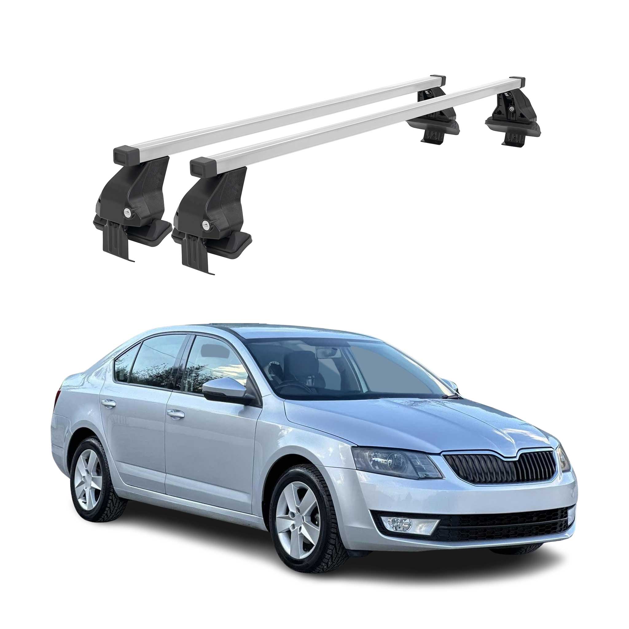 Barres de toit transversales pour Skoda Octavia III 2013-2016 Acier Gris