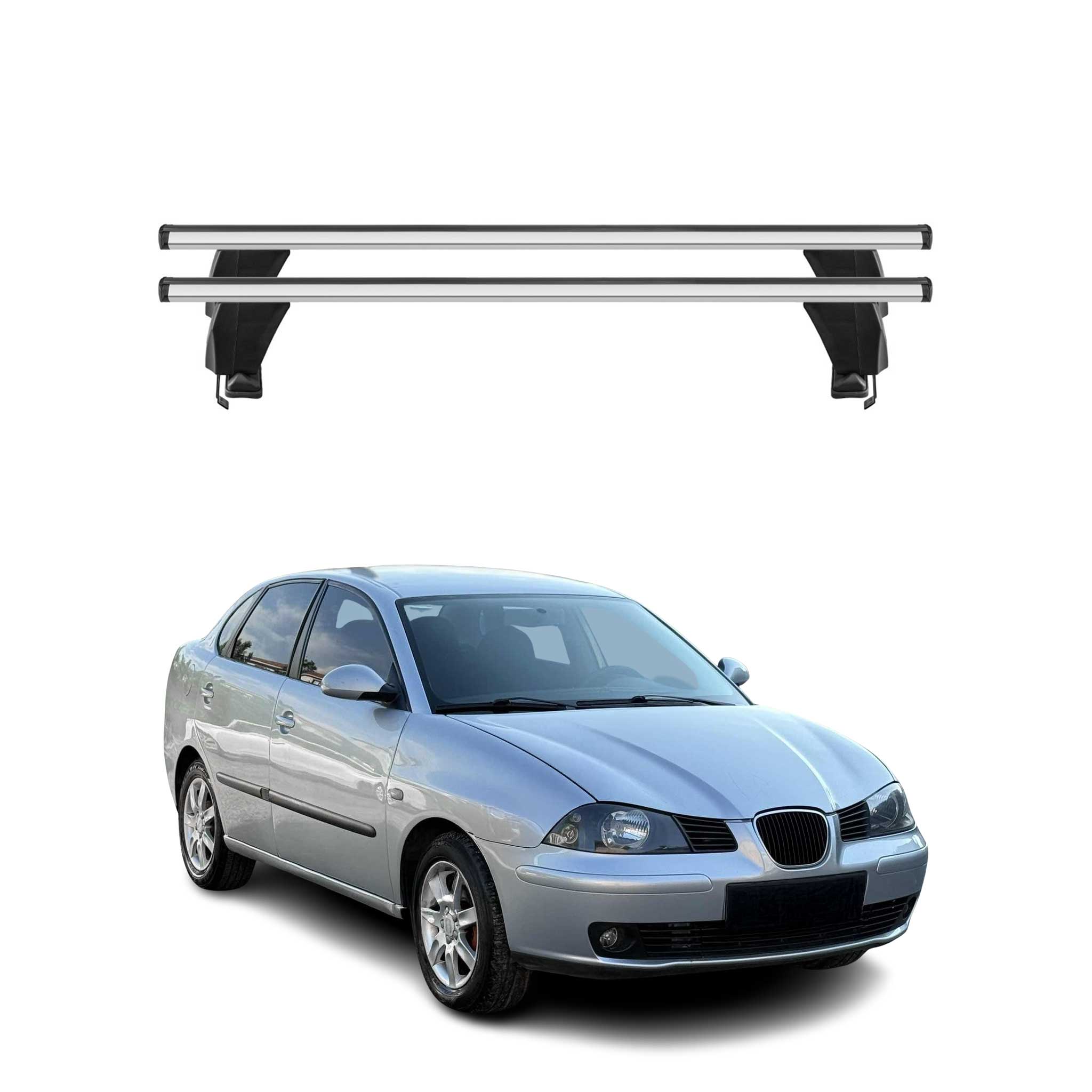 Menabo Barres de toit Transversales pour Seat Cordoba II 2002-2009 Alu Gris ABE