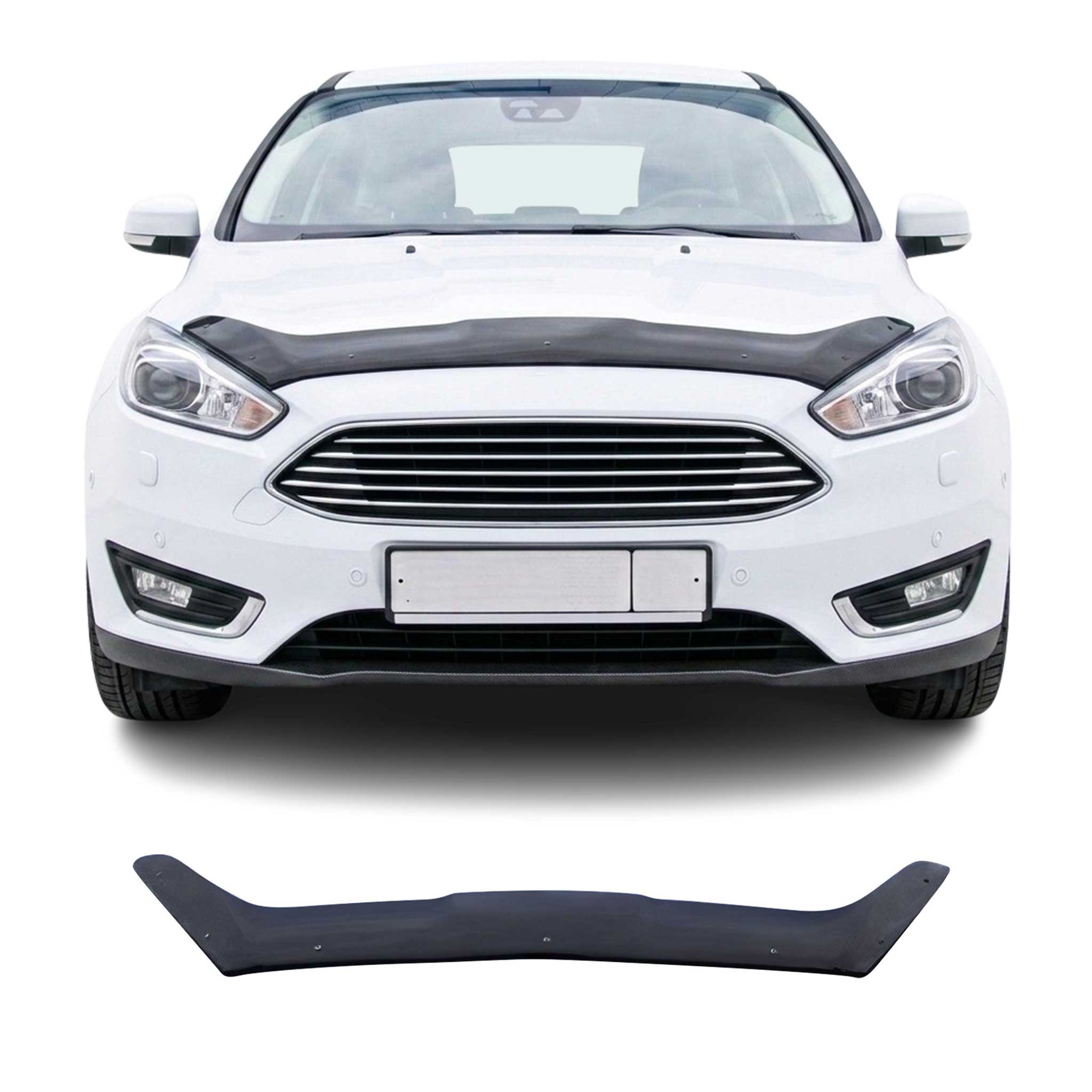 Deflecteurs d'air capot de voiture pour Ford Focus 2015-2018 Acrylique Noir