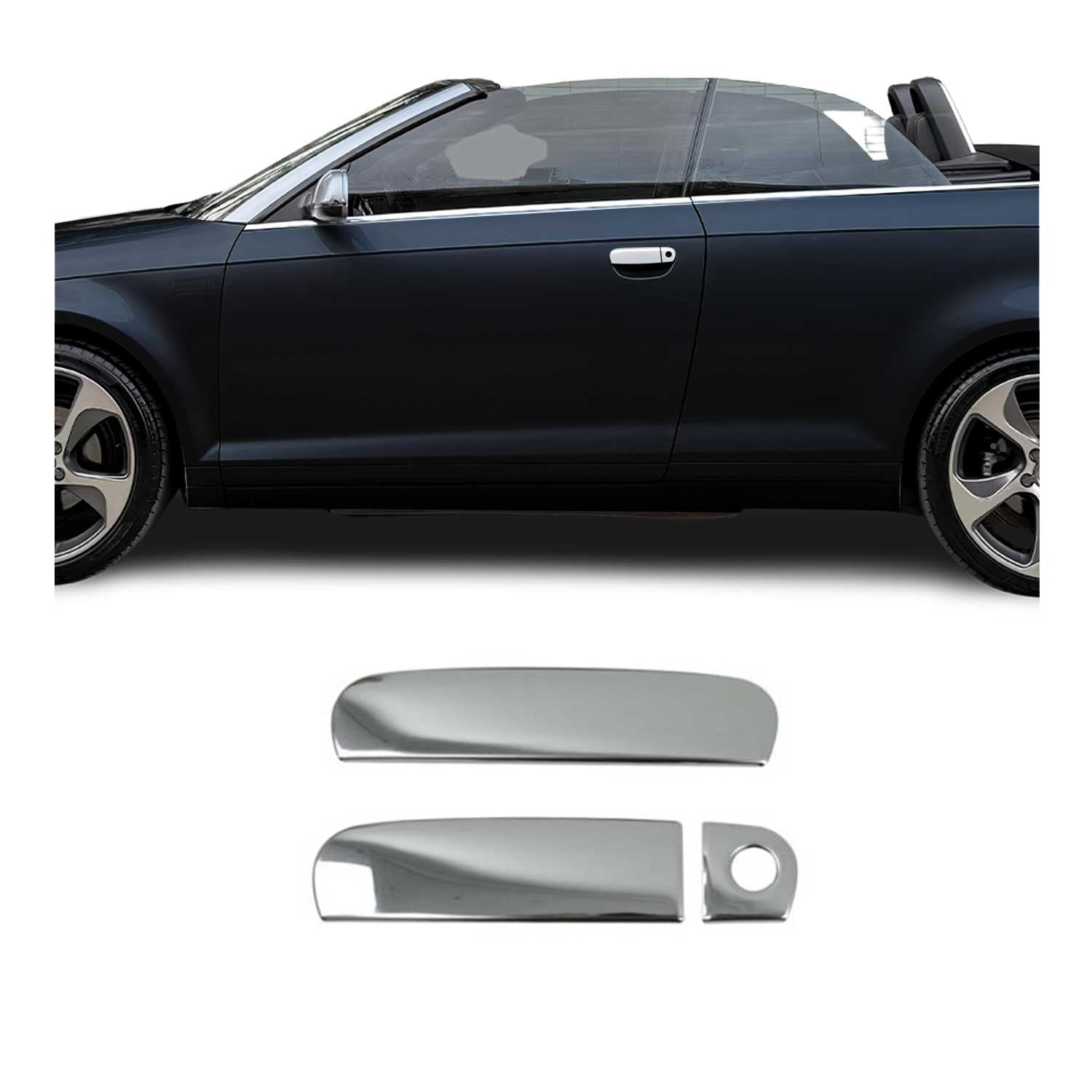 Couverture de poignée porte pour Audi A3 8P Berline Cabriolet 2003-2014 en Acier