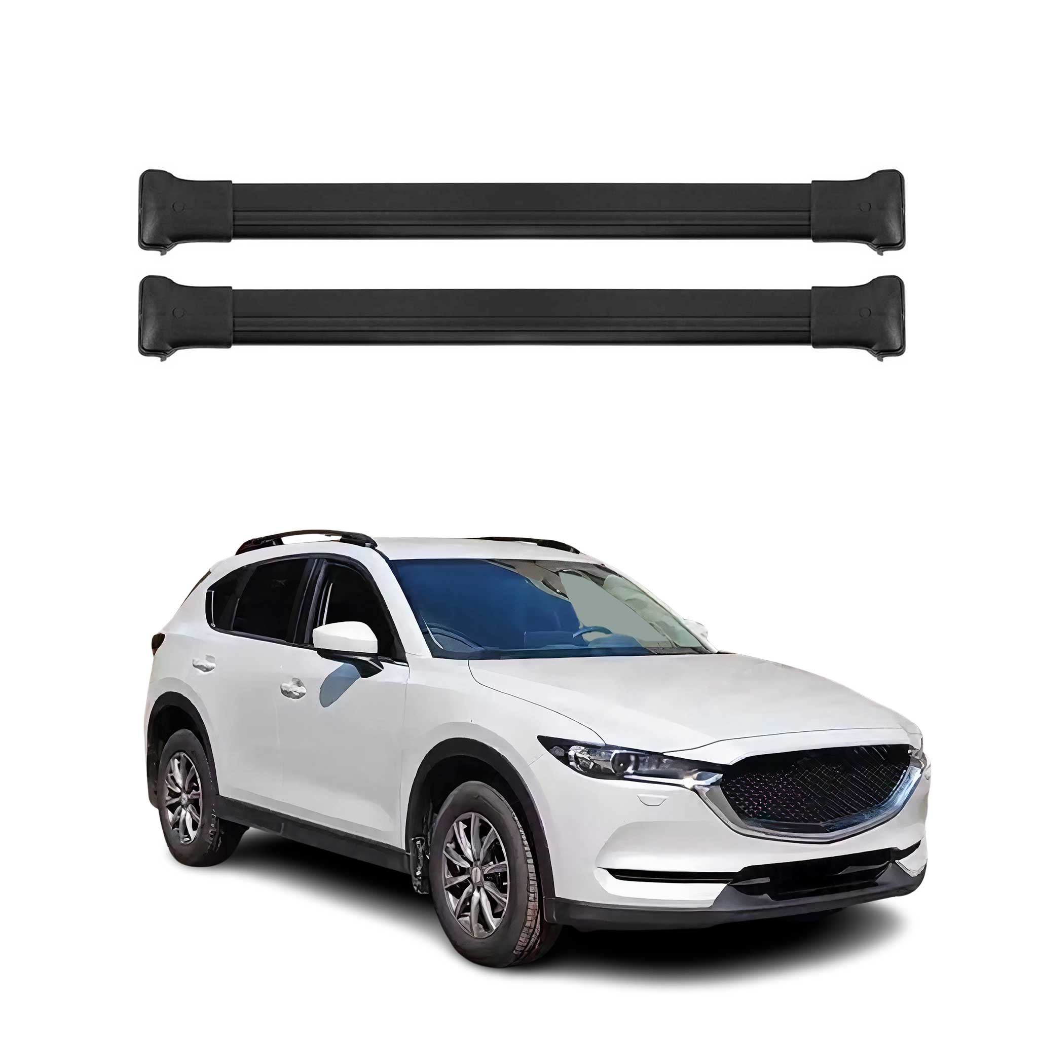 Barres de toit transversales pour Mazda CX-5 2017-2025 Aluminium Noir