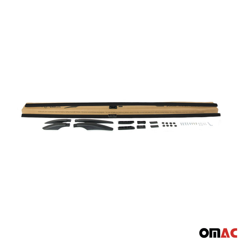 Barres de toit longitudinales pour Alfa Romeo Tonale 2022-2025 Alu Noir 2x