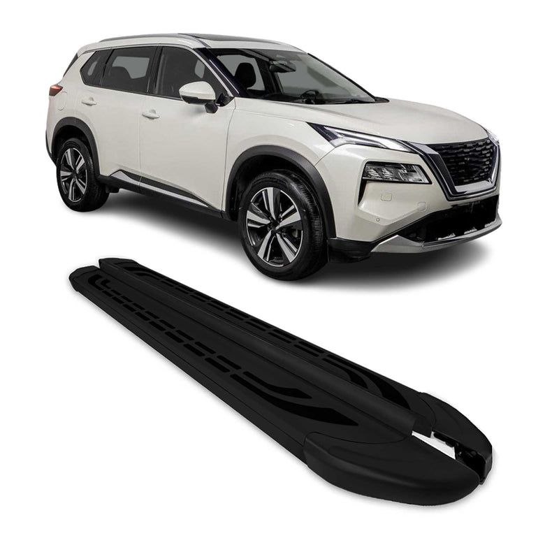 2021-2024 Nissan X-Trail Marchepieds latéraux pédale Aluminium Noir 2Pcs