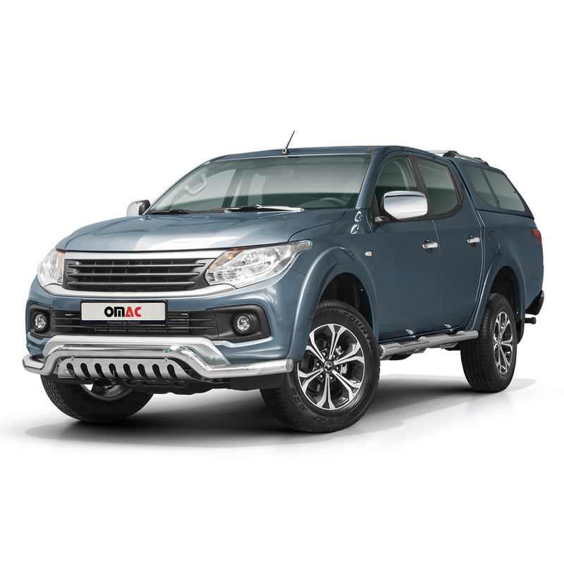 Pare-Buffle Avant Pour Fiat Fullback 2016-2019 Acier Inox Argent