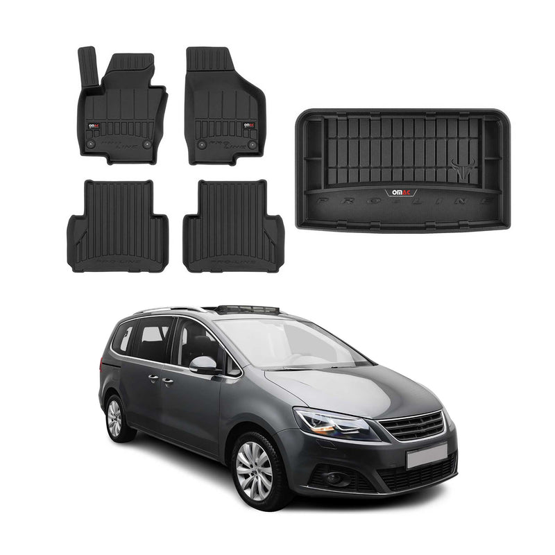 Kit Tapis de Sol et Coffre pour Seat Alhambra 2010-2020 TPE Noir