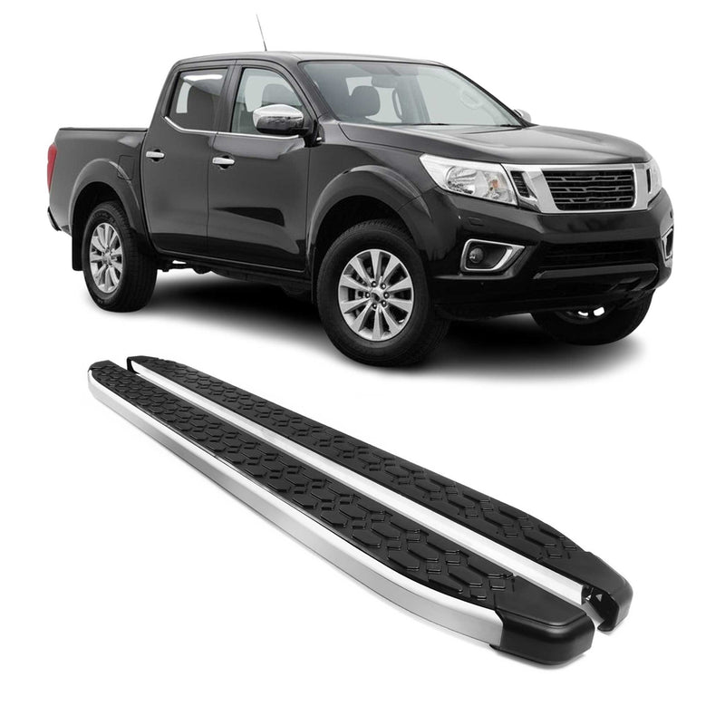 Marchepieds Latéraux pour Nissan Navara Double Cab 2016-2025 Gris Noir Alu 2Pcs