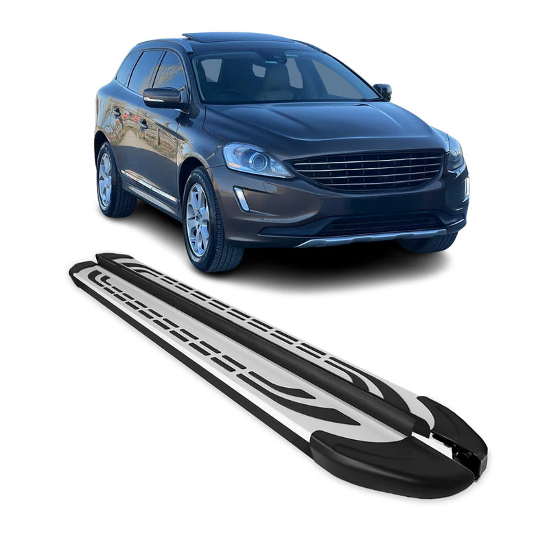 Marchepieds Latéraux pédale pour Volvo XC60 2009-2017 Aluminium Gris Noir 2x