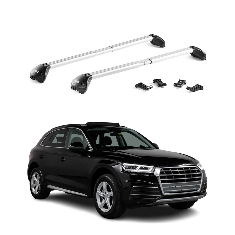 Barres de toit transversales pour Audi Q5 Sportback FYT 2021-25 Alu Gris 2x ABE