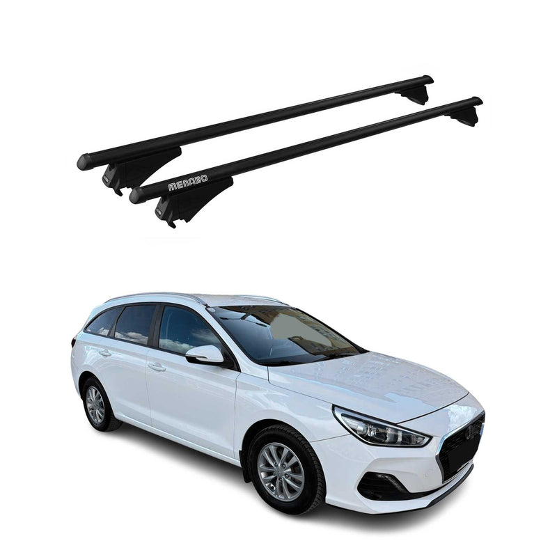 Tiger Barres de toit transversales pour Hyundai i30 Wagon 2016-2020 Noir