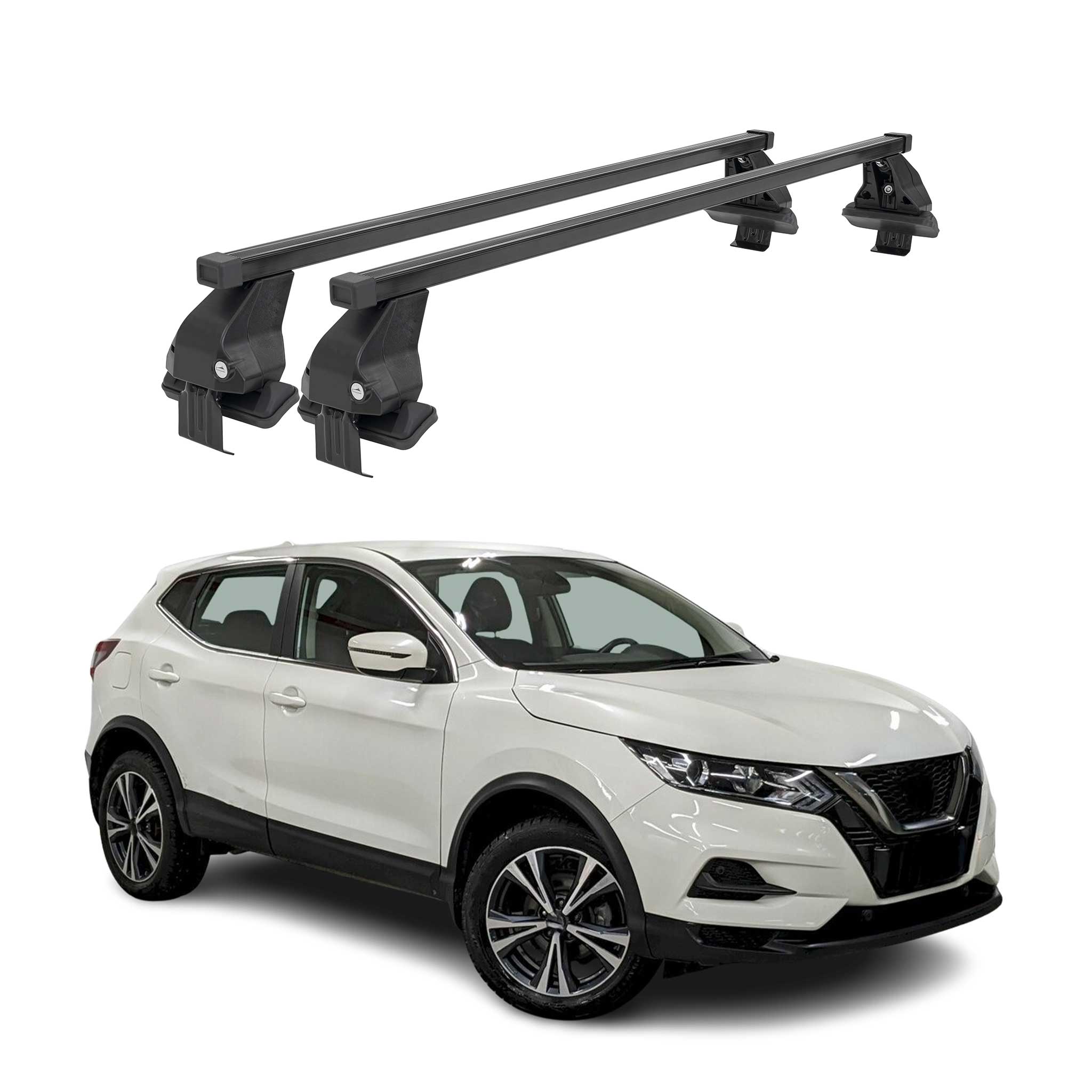 Barres Transversales Menabo pour Nissan Qashqai J11 2017-2021 Noir